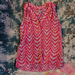 Pink & White Banana Republic Sleeveless Blouse